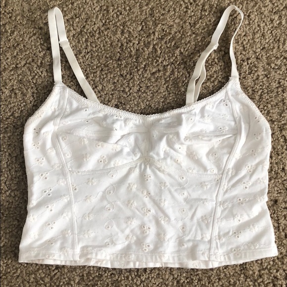 white bustier bralette